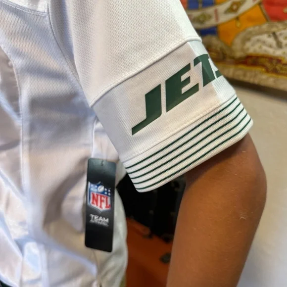 NWT, NY Jets Football Jersey Sz 10-12 Kids, White - Picture 2 of 5